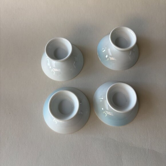 Set of 4- Vintage Sake Cups with Hand Painted Iris - Picture 5 of 9
